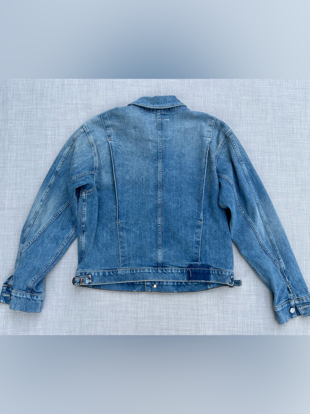 MOTHER Rootin Tootin Denim Jacket in Horsin Around Trucker Jean Jacket Large - Picture 8 of 16